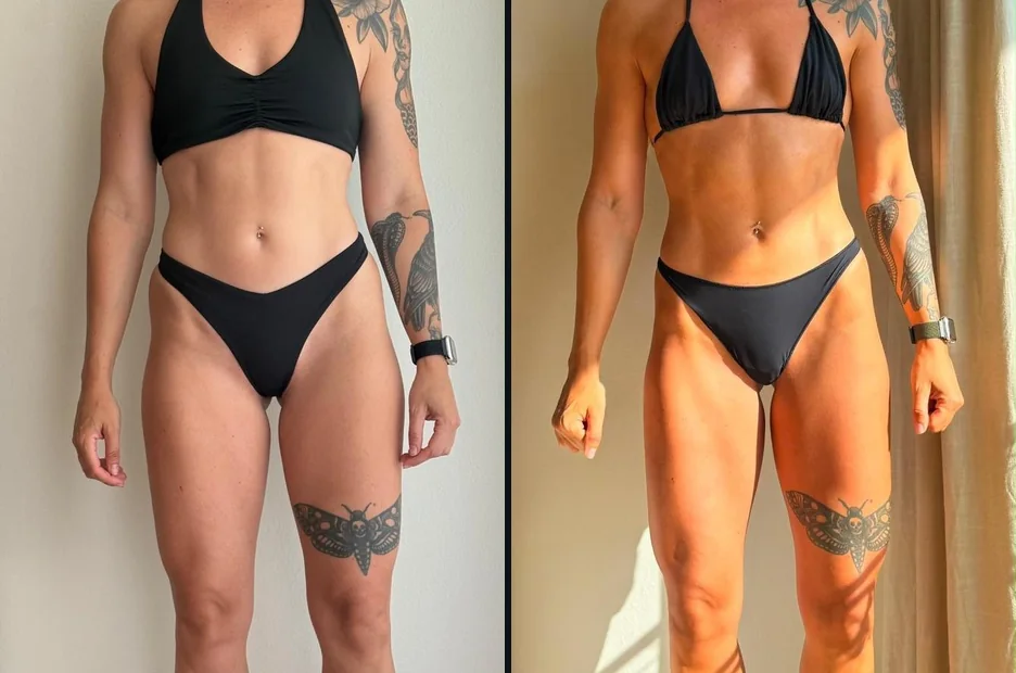 Leire · 32, antes y hoy